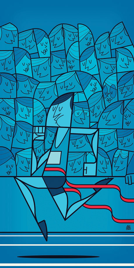 很有个性的人物几何插画王氏教育