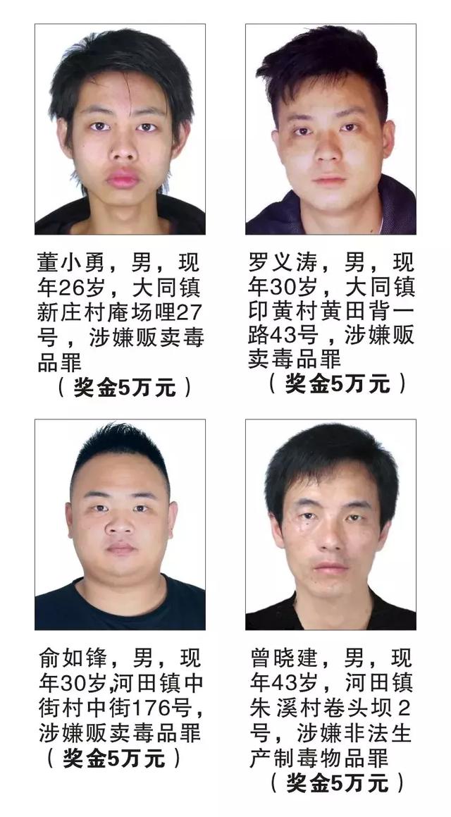 缉捕公告丨长汀县发布79名涉麻涉毒逃犯名单_人员