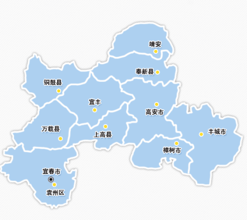 宜春中心城区位于袁州区,历经数次区划调整.