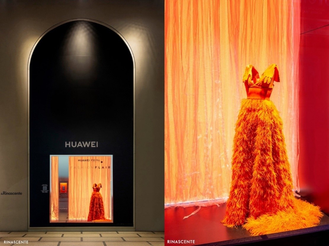 华为在意大利干了一件这么伟大的事情还登上了米兰rinascente的橱窗