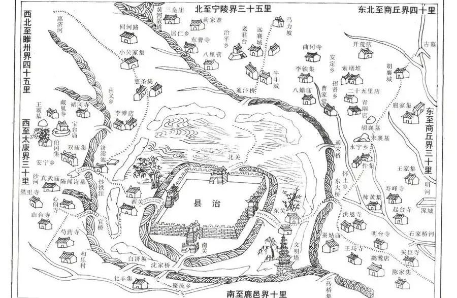 历史珍贵几十年前站在城墙角楼上的柘城老城照片仅此一张