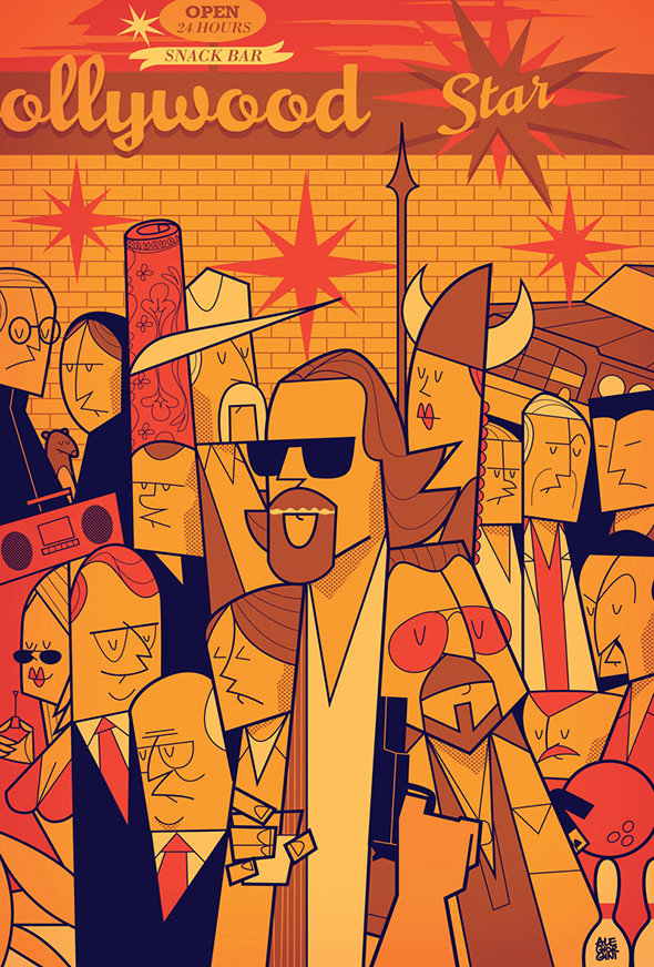 很有个性的人物几何插画王氏教育