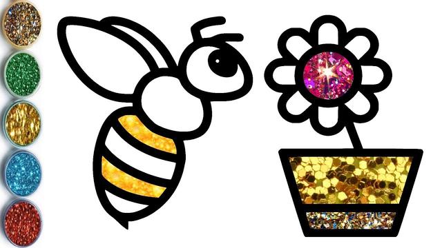 小蜜蜂彩色画图片大全图片