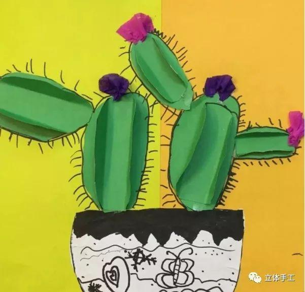 爱萌客:一张卡纸竟能做出多种"仙人掌"?绝对让同学刮目相看_绿色