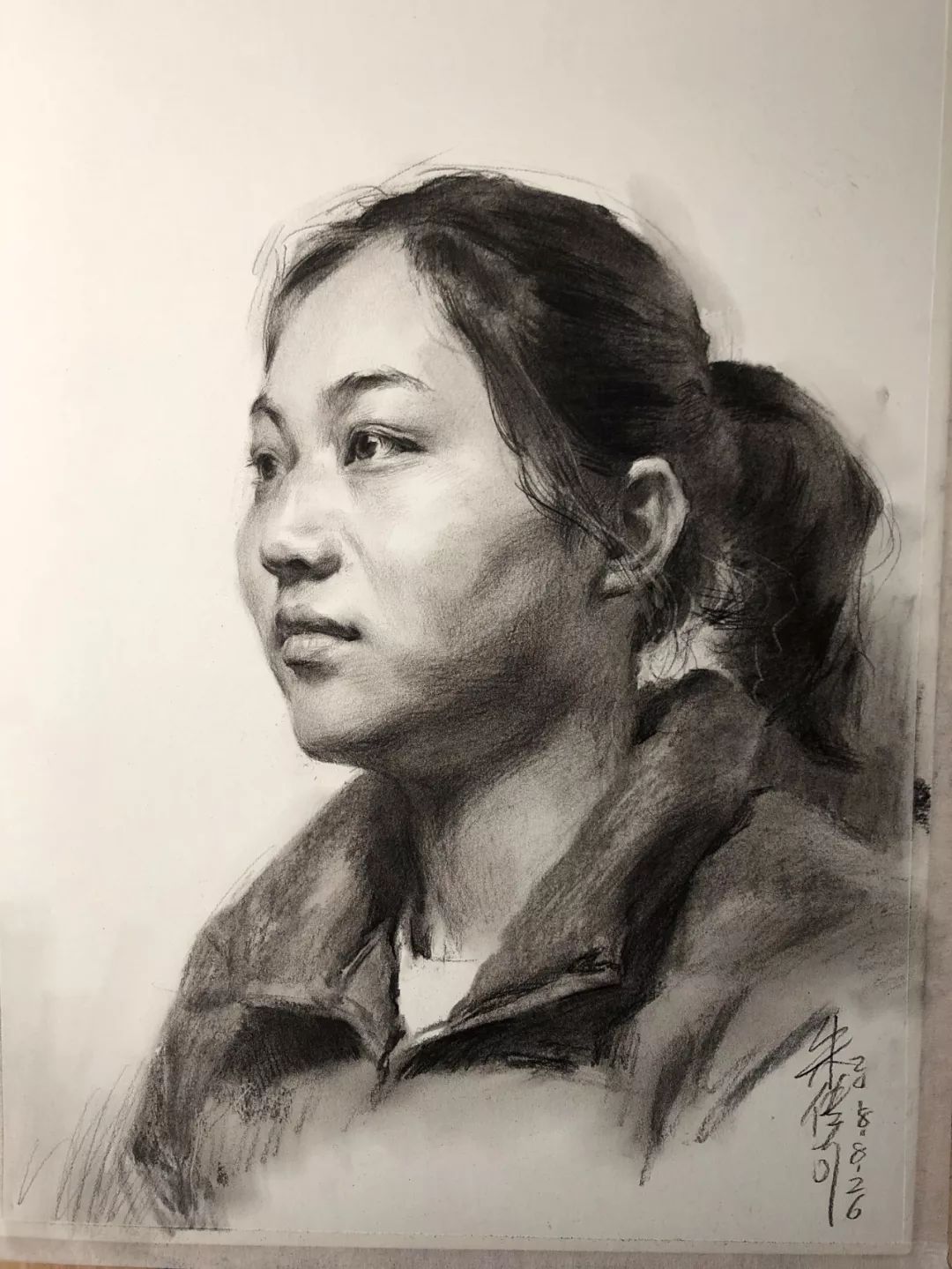 第二八六集 朱传奇教你画四分之三侧扎马尾辫的女青年素描头像_关系