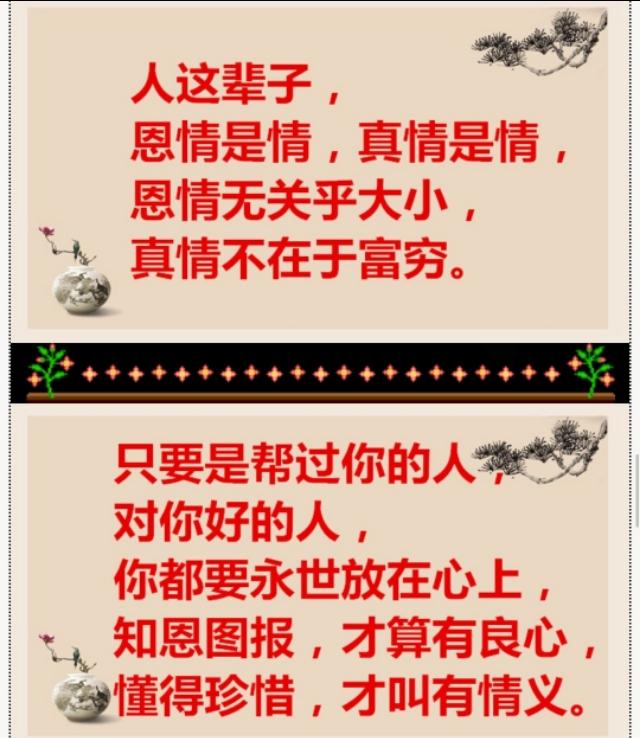 恩情不能忘真情不能伤帮过我的人一辈子不忘