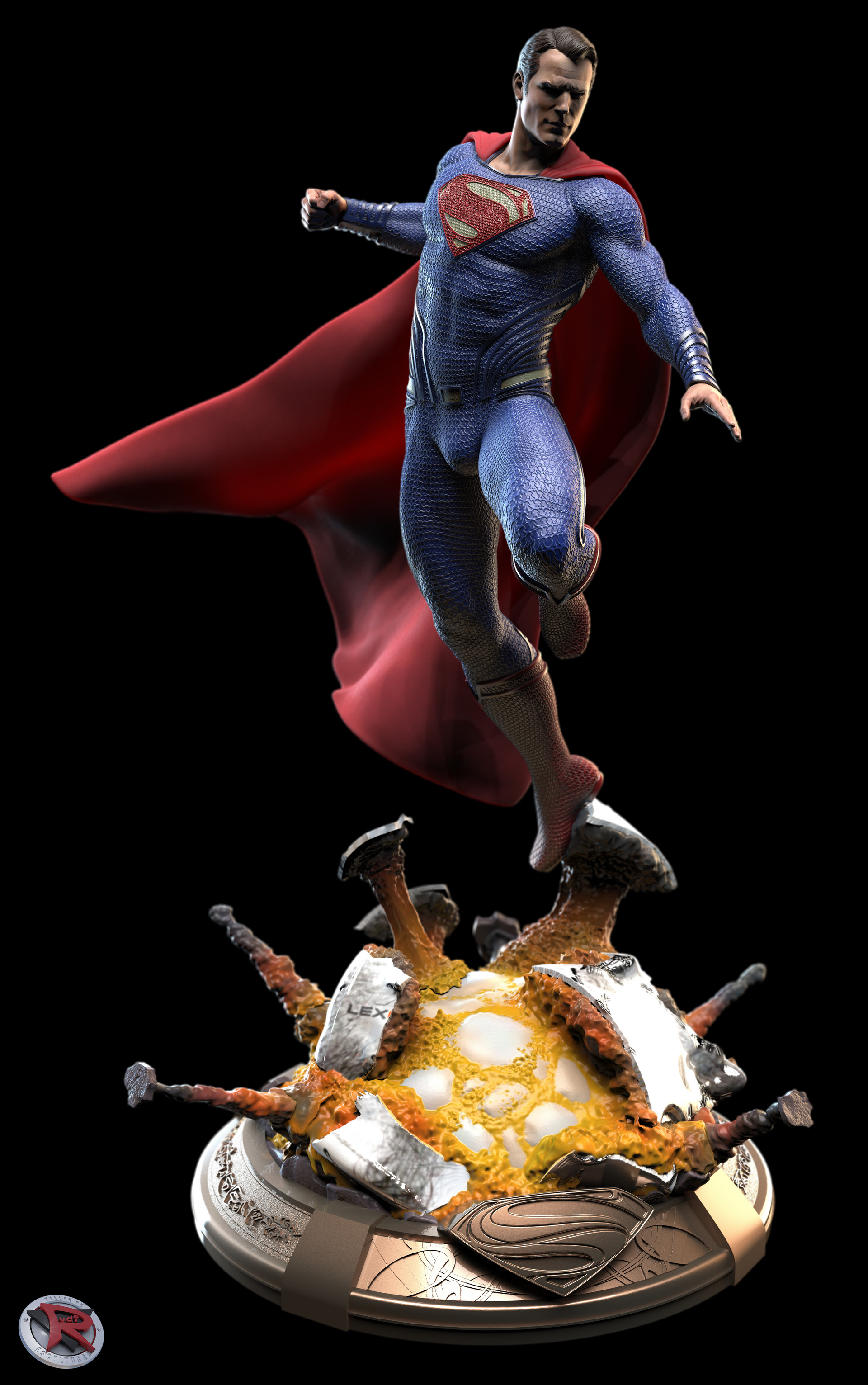 dc超级英雄超人 手办3d渲染