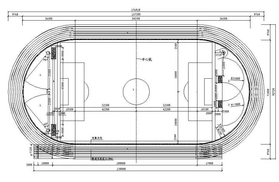 400米跑道标准尺寸大图400米跑道画法400米环形跑道面积200米标准尺寸