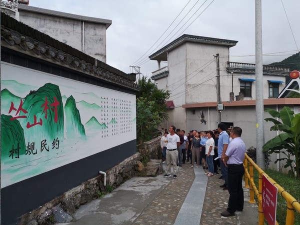 与会人员现场参观了丛山村美丽乡村和家风家训建设,学习该村实施乡村