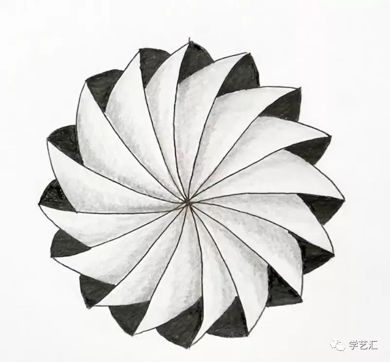 螺旋纹立体图形编纹栅格,加了阴影更立体圆形禅绕图形禅绕画, 是一种