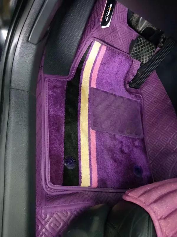 车友360航空软包脚垫友爱贵妃紫系列帕萨特内饰微改效果