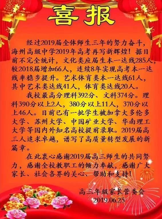 连云港高考再次满屏飘红各大高中战绩出炉