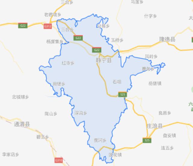 东部,六盘山以西,华家岭以东,东接宁夏隆德县,南接秦安县,西连通渭县