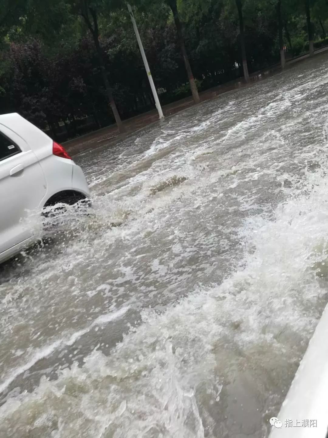 雨后的濮阳多条道路积水严重你捡到车牌了吗
