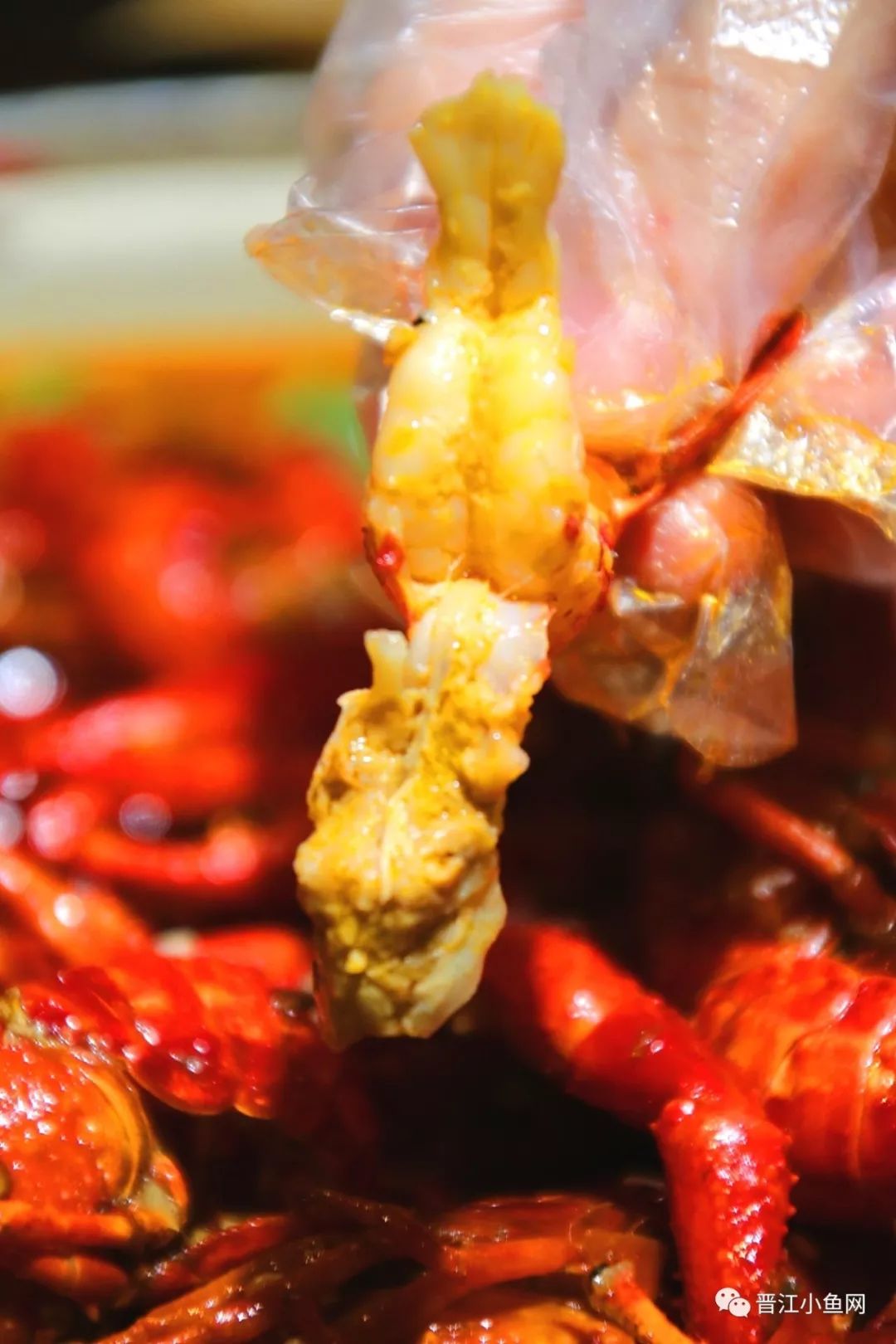 只只壮实的小龙虾, 剥开之后肉质饱满