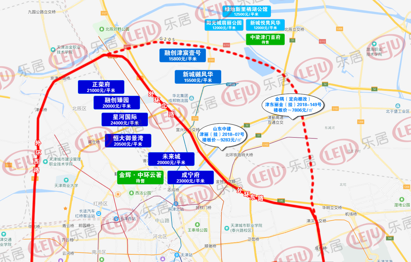 天津外环线地图高清版图片