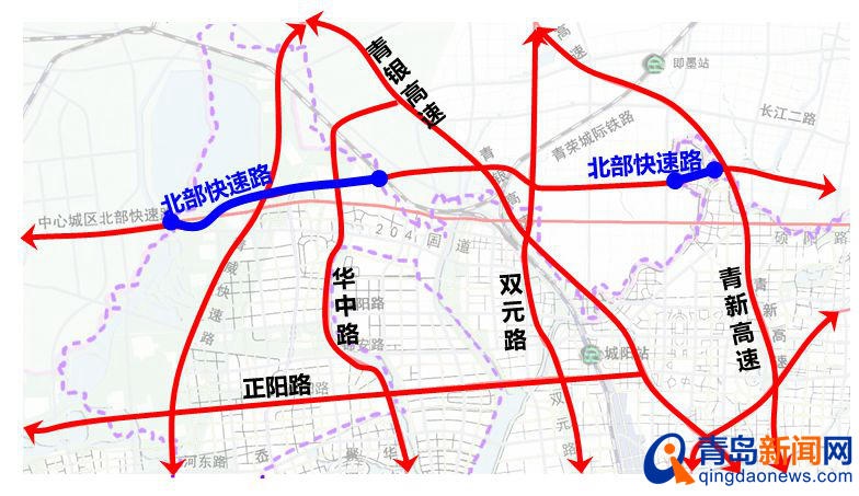 解读青岛北四大交通工程北部快速路填补横向空白