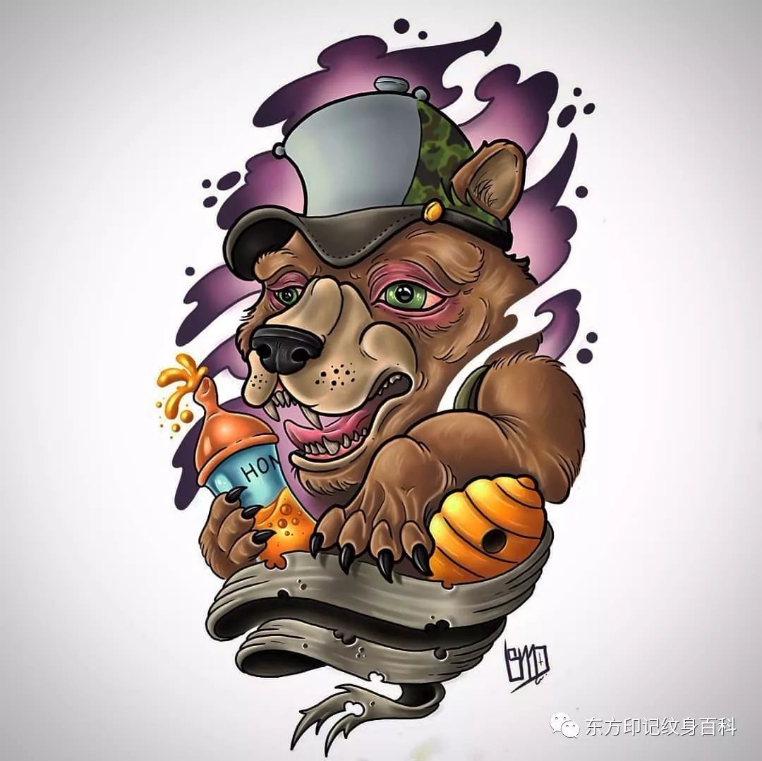 newschool纹身手稿还挺好看的呢