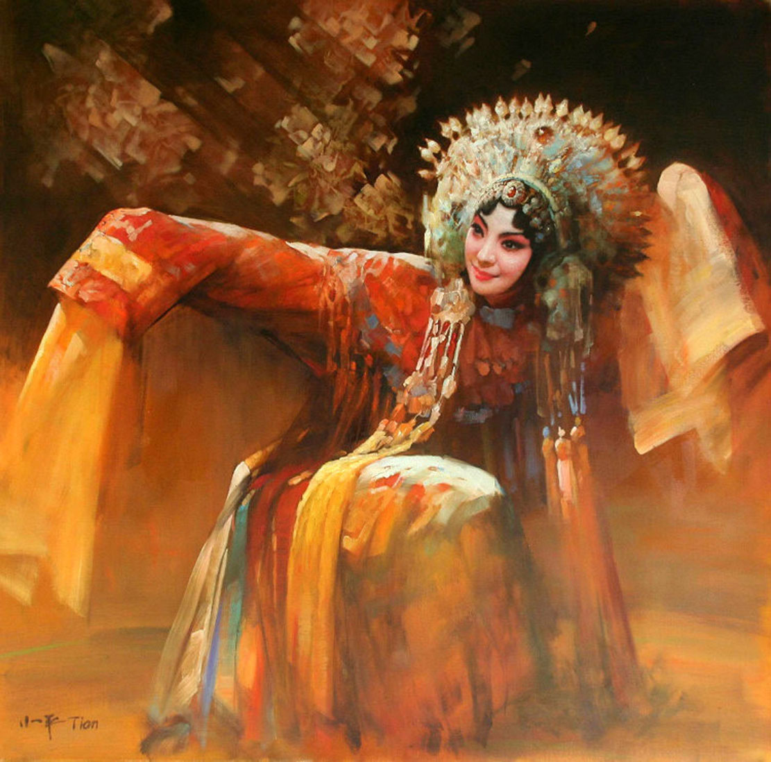 田小平画家油画戏曲人物古典新风