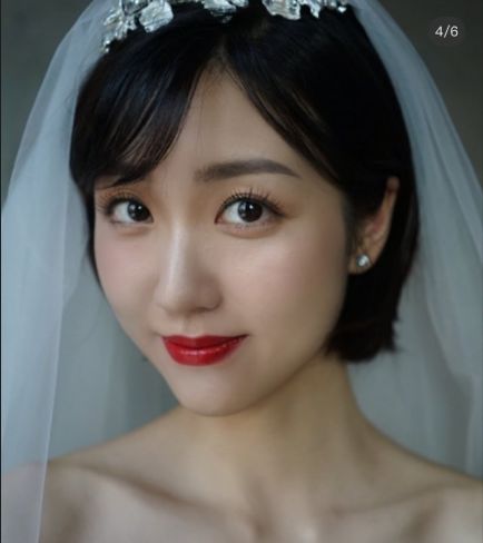 张若昀唐艺昕大婚原来甜甜的清新短发新娘造型重点是这个