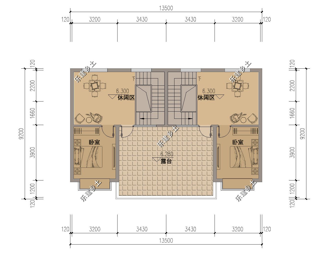 云南省富源县熊宅定制设计三层14x8米现代风格双拼别墅