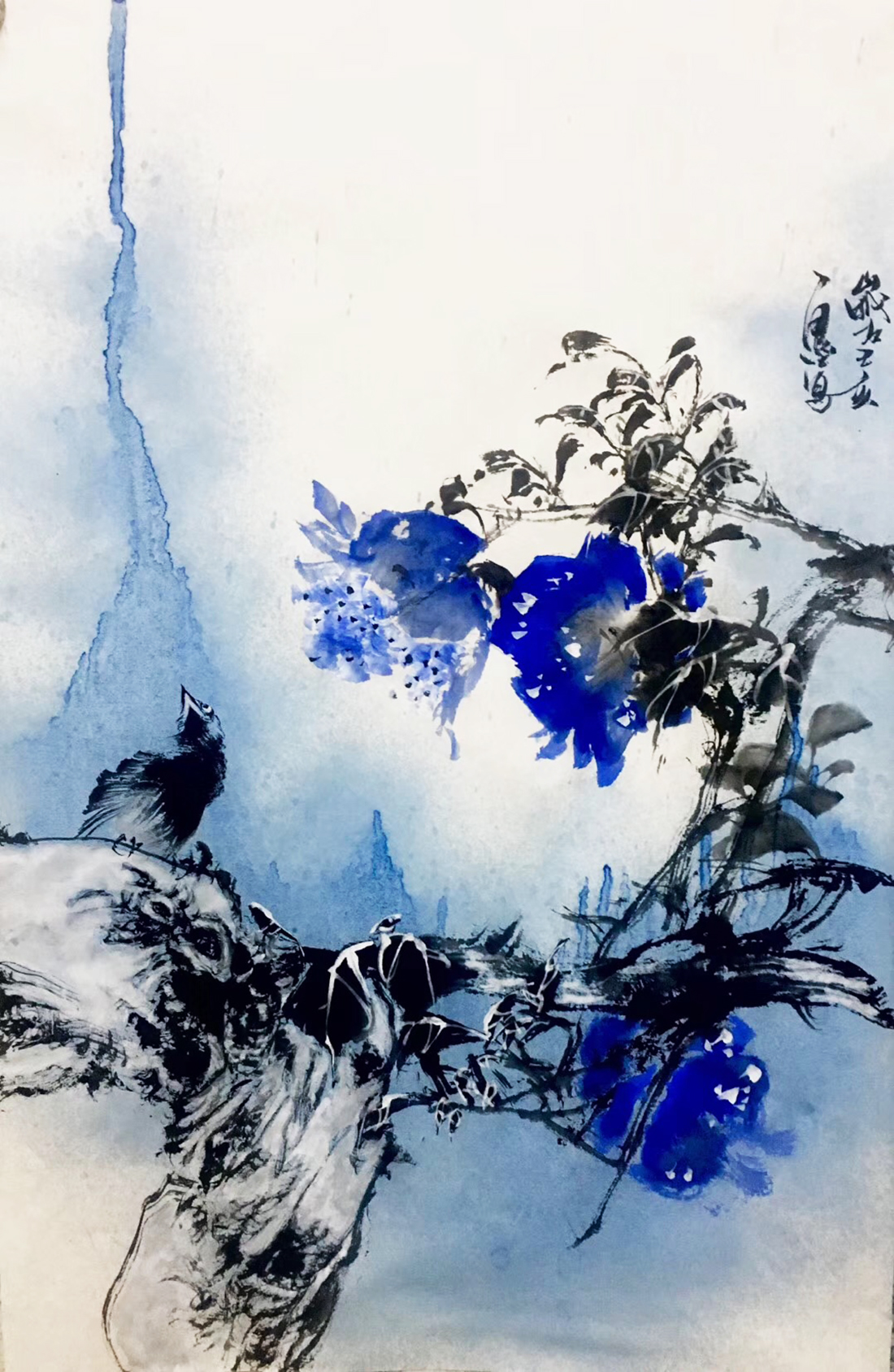 韦智杰的水墨青花画 是画,是诗,是歌