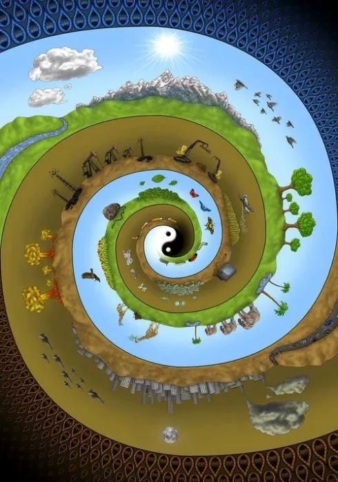 1天人合一,"升降"就是天道当太阳升起,人体内有一股气从两腿中间沿着