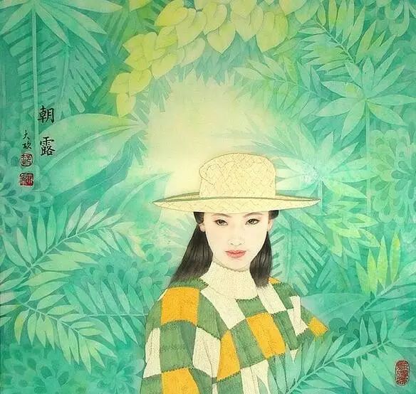 女画家郝大欣工笔重彩人物欣赏