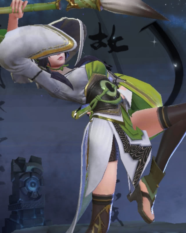 上官婉儿惊鸿舞皮肤毛笔和竹子中国风十足蓑笠是亮点