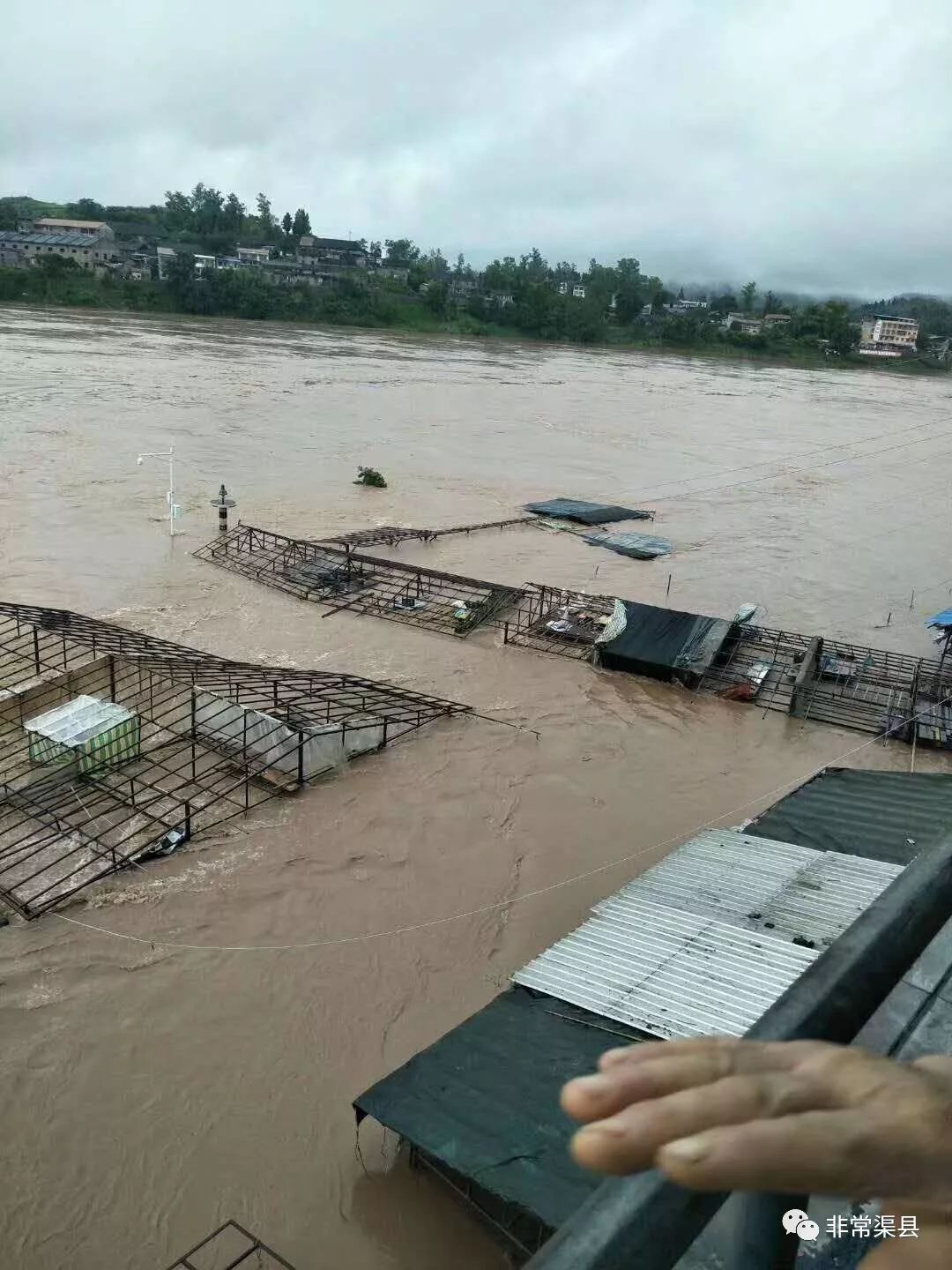 渠县涨大水!三汇,临巴,静边,和乐水涨得凶!