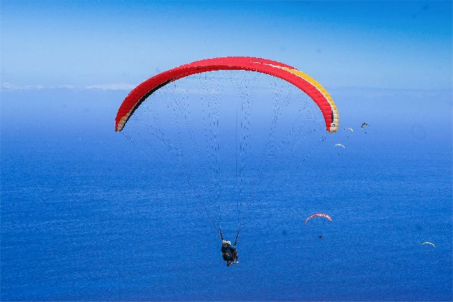 极受欢迎的海上无动力滑翔伞