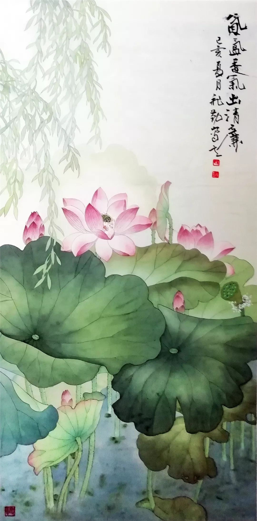 朱飞勤 《氤氲香气出清廉》△ 周伟标 《荷塘一角》△ 楼勤勇 《清