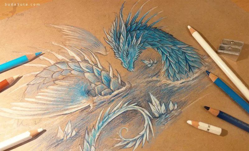 都有不同的形态画的这些小动物每只都是独一无二▼【彩铅作品】除龙外