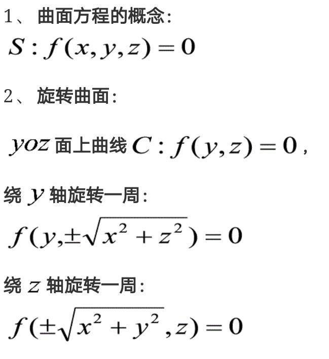 常见曲面方程及图像图片