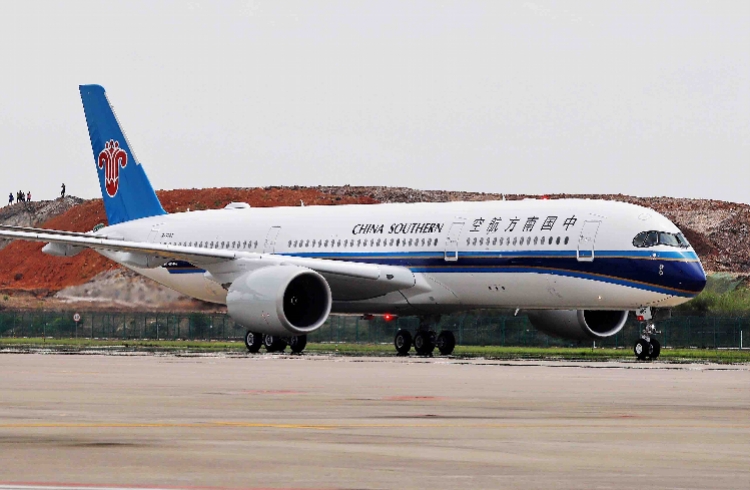 南航接收首架空客a350,将执飞广州至北京,上海