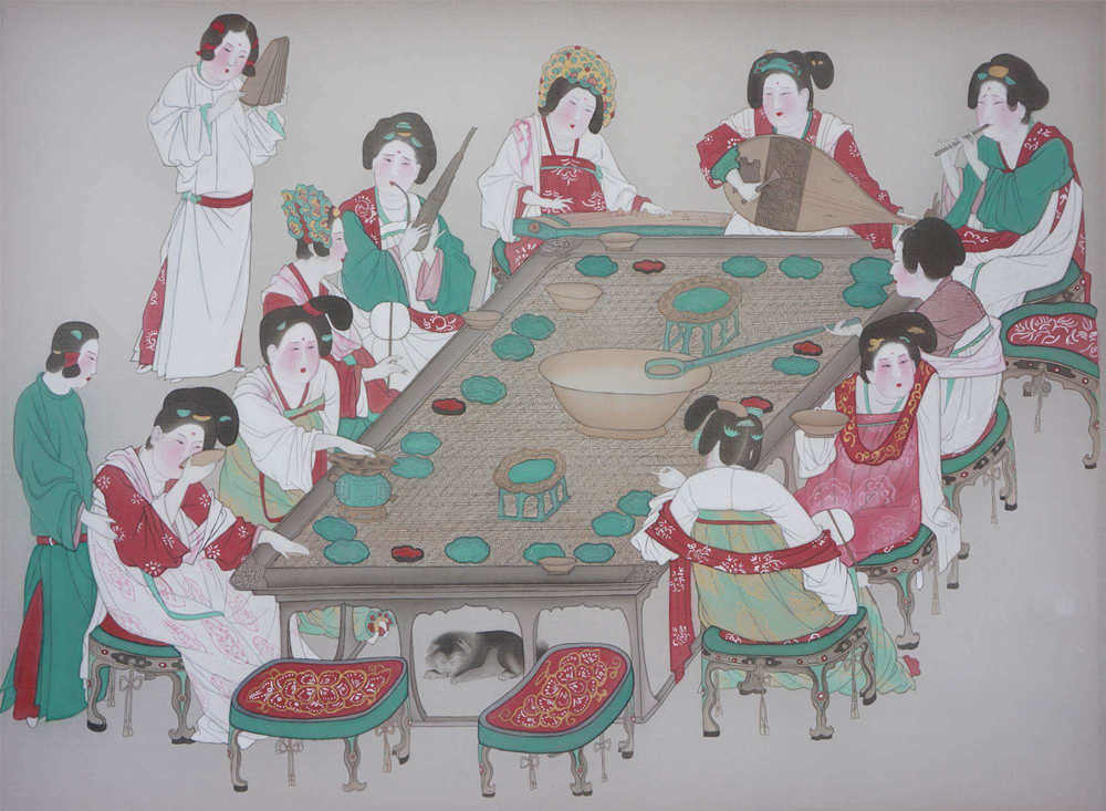 唐宫仕女图告诉我们唐代贵族妇女的生活情调