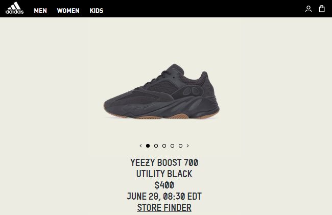 抢抢抢!yeezy 700新配色黑武士,加拿大6月29日开售!