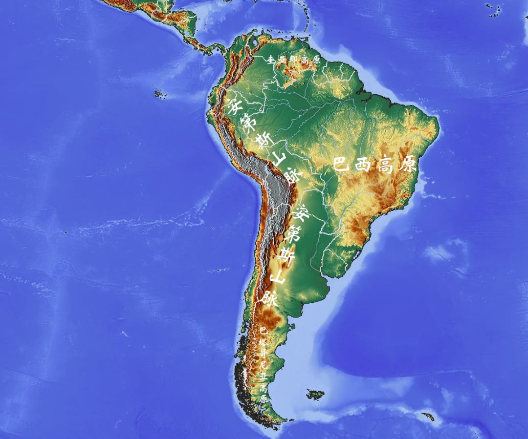 安第斯山脉的半球位置图片