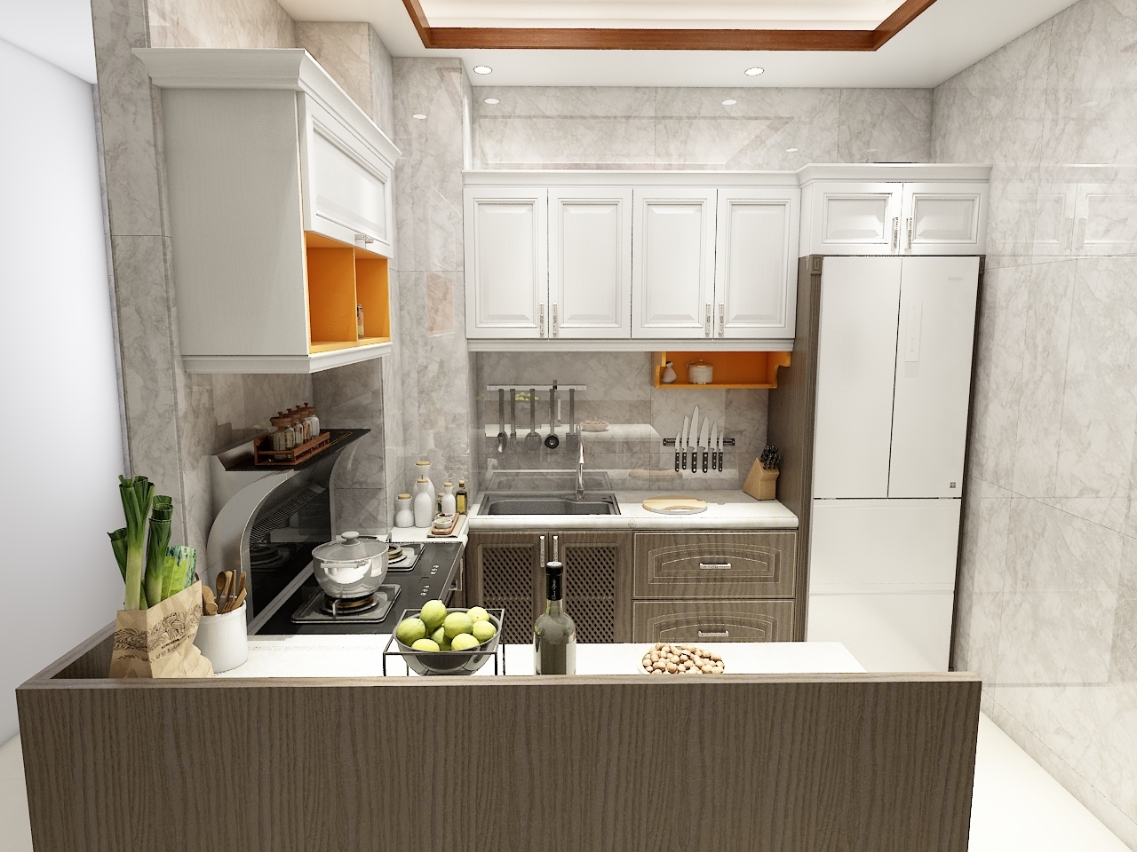 美炊mx6集成灶小户型开放式厨房案例