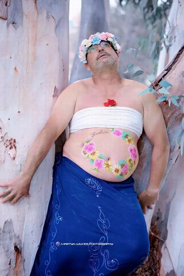 真的好美艳幽默准爸爸的大肚照