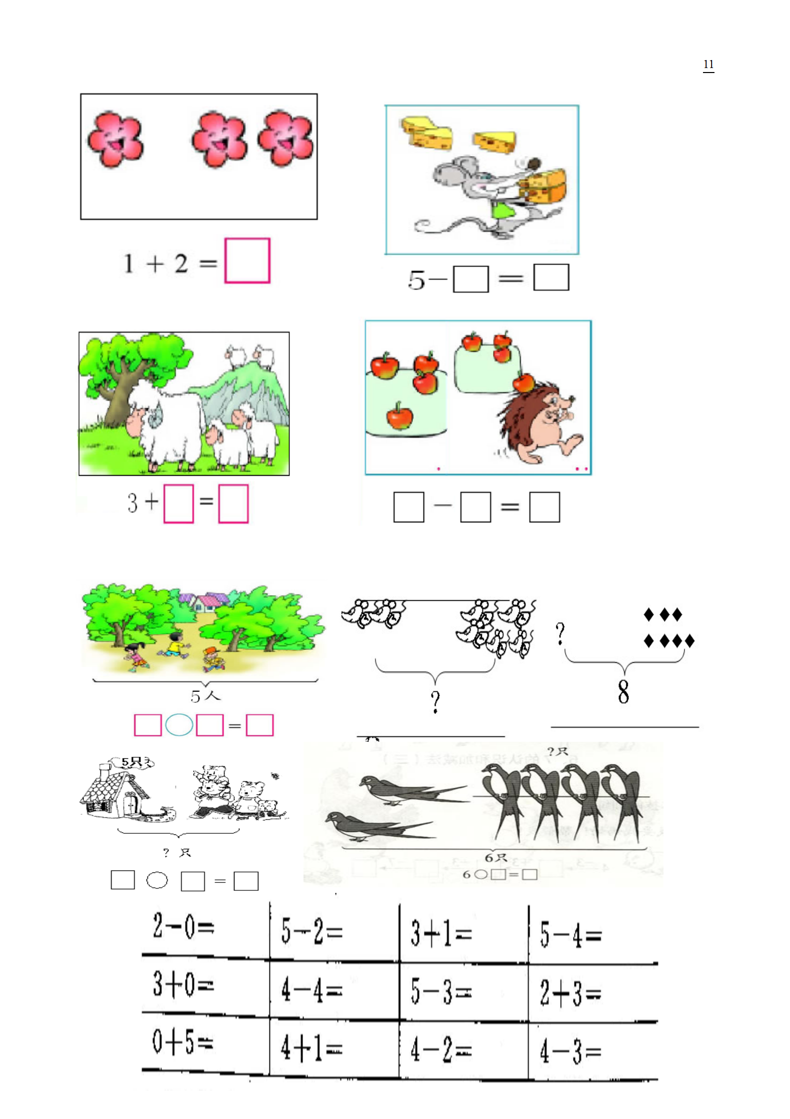 一年级数学"看图列式"专项练习,孩子掌握好,考试次次拿满分!_题型