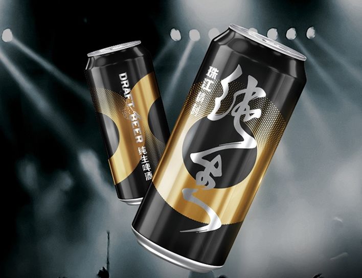 珠江纯生啤酒偷偷换上了新logo和新包装变摇滚了