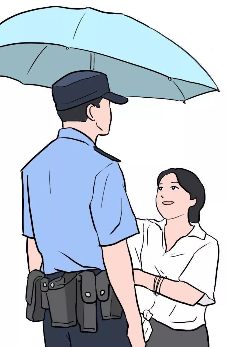 端午节活动安保中,一名群众为执勤民警撑伞遮阳的照片火遍朋友圈,处处