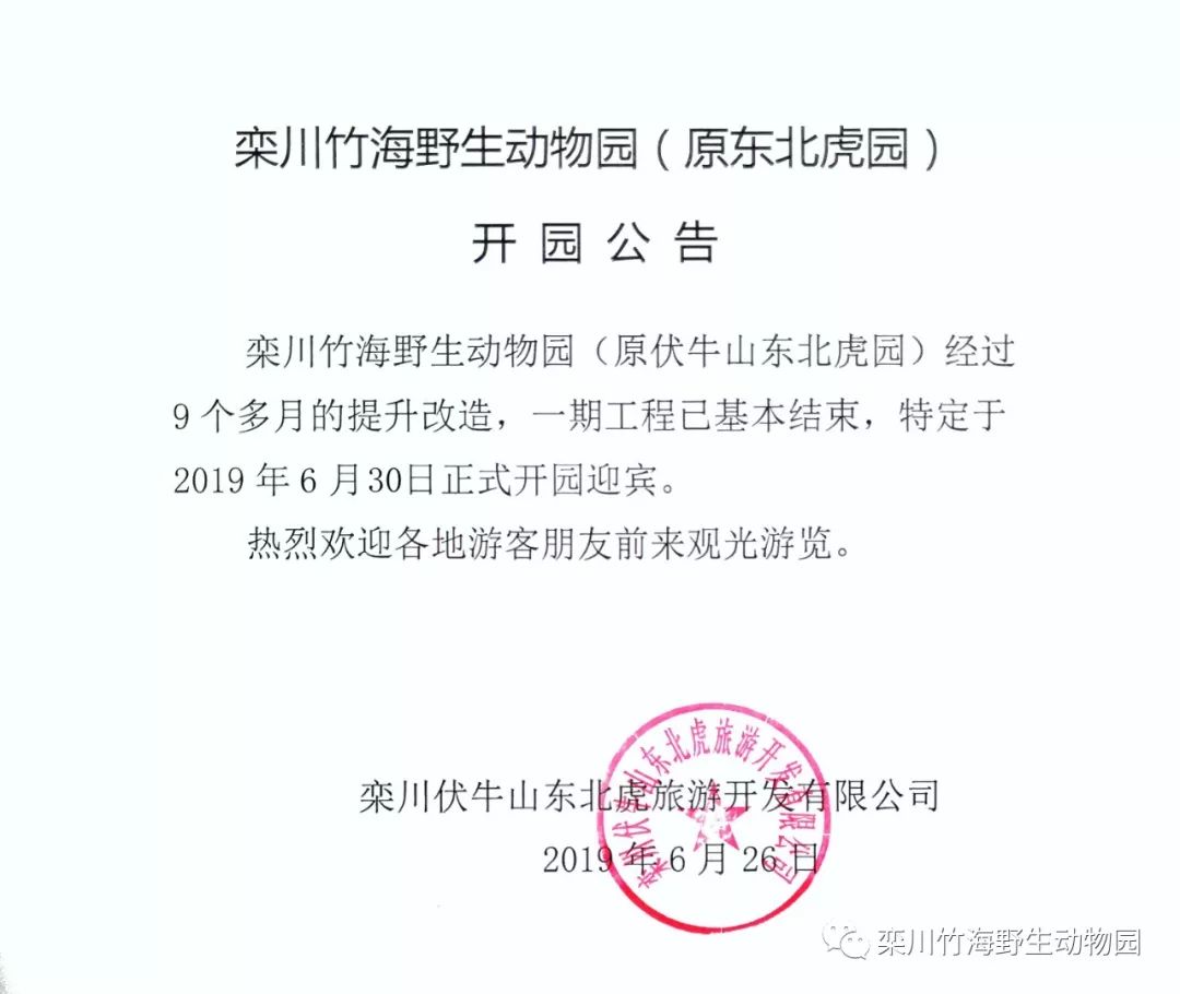 栾川竹海野生动物园今天盛大开园!