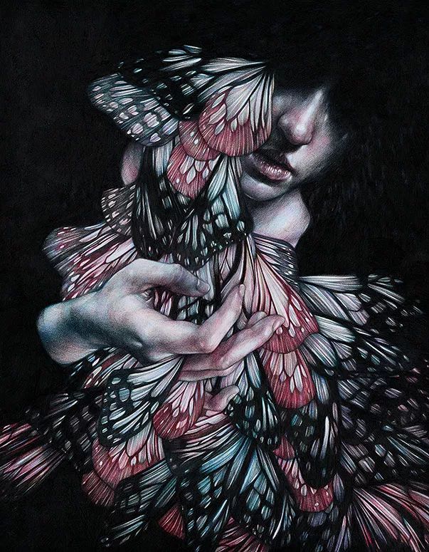 他的插画没有眼睛又暗黑诡异却受28万人的追捧