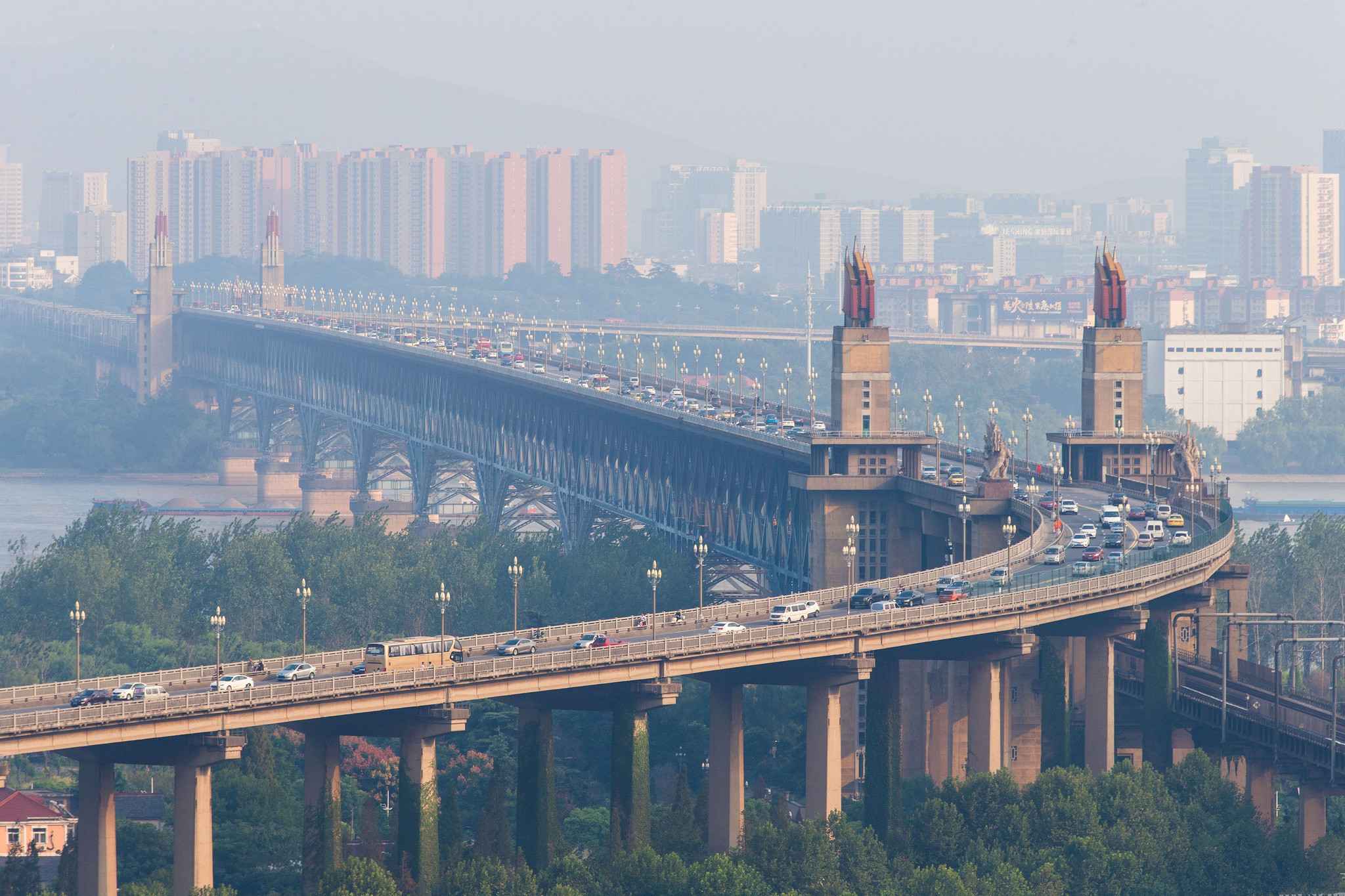 南京长江大桥全景图片