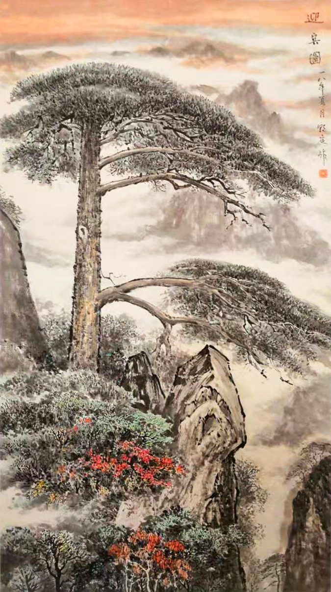 《迎賓圖》96x180cm《雲海》96x180cm《夢幻黃山》96x180cm《樂園》