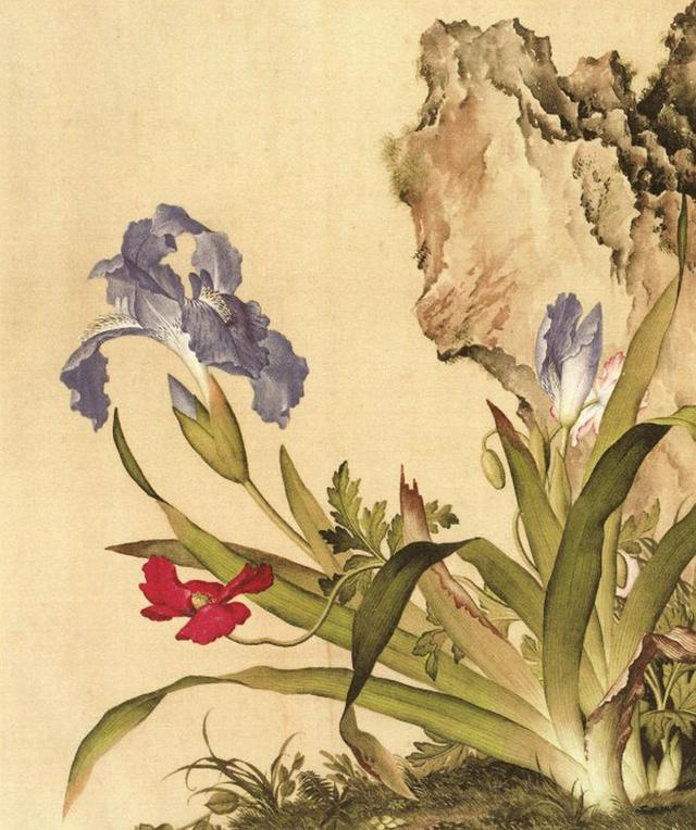 清代皇室宫廷画家郎世宁《彩绘花鸟图 中西合璧之美》_绘画