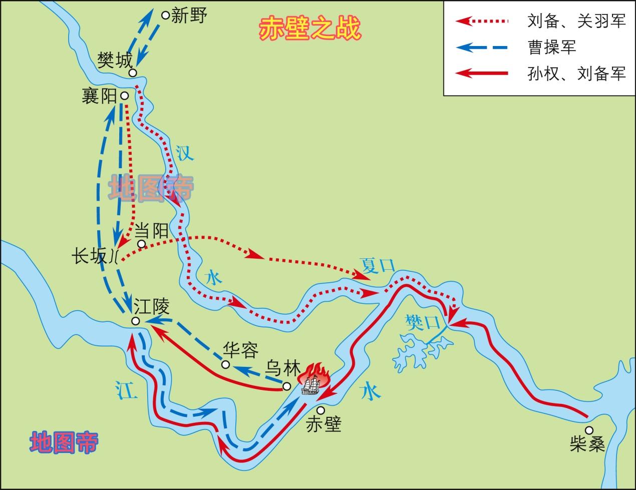 赤壁之战前,孙,刘蜀联合抗拒势大的曹操.