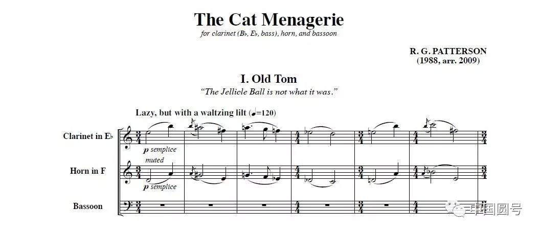 m44木管三重奏动物园里那只猫thecatmenageriepattersonrobertg